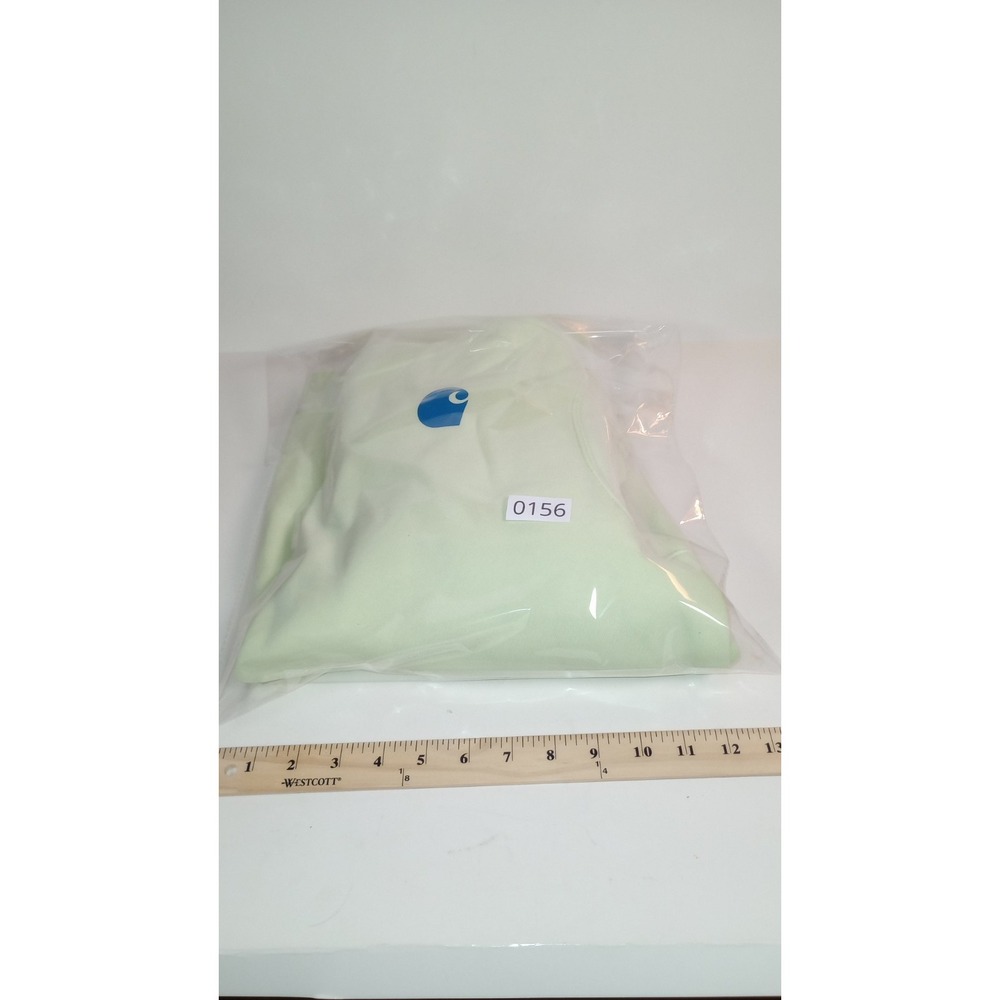 Carhartt Women Relaxed Fit Midweight Logo Sleeve Graphic Sweatshirt Sz L Green - Picture 8 of 9